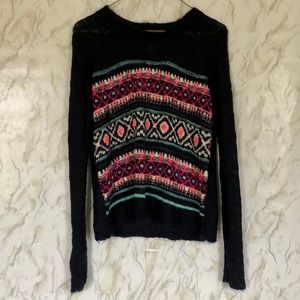 Aeropostale size S Navy/Neon knit sweater